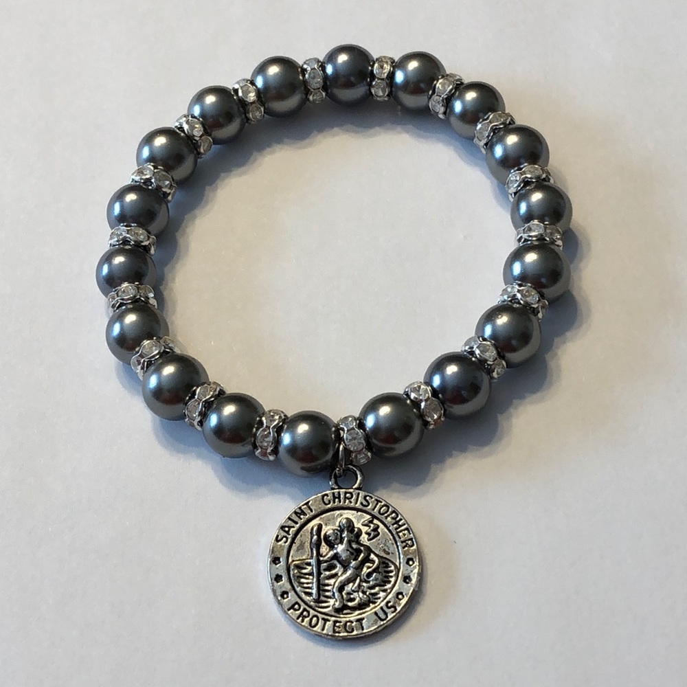 St. Christopher Pearl Bracelet